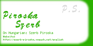 piroska szerb business card